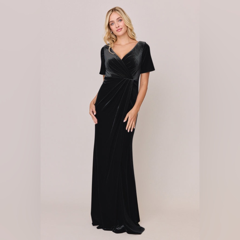 Revelry Giselle black velvet maxi dress size 2 formal
